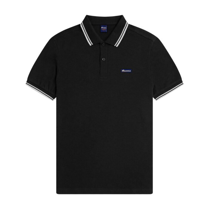 PS04BLWH'PC - Moundfield Black/White Polo Shirt