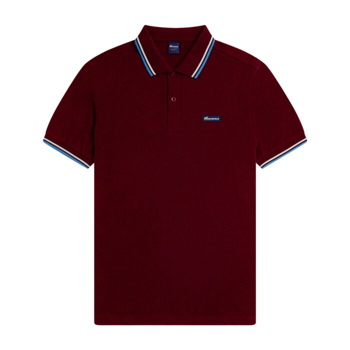 PS01MRWB'PC - Moundfield Maroon/White/Blue Polo Shirt